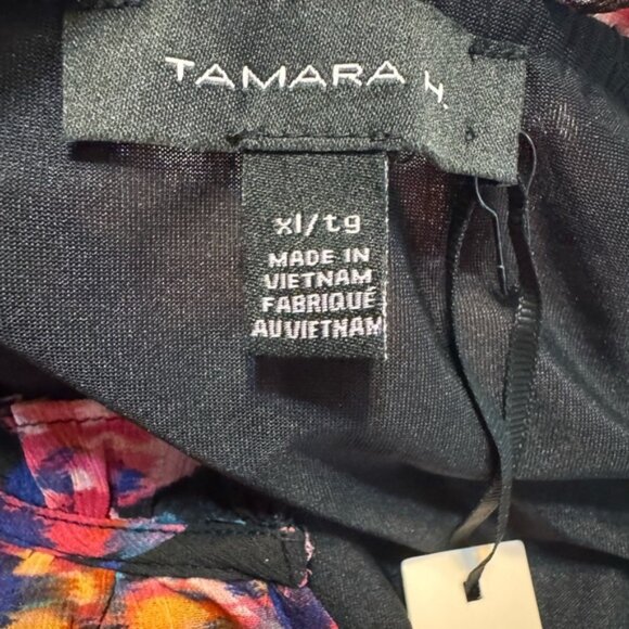 Vibrant Floral Chiffon Blouse - Black and Pink - NWT - Picture 3 of 3